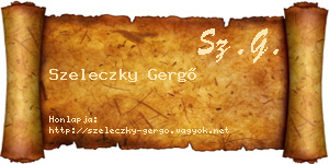 Szeleczky Gergő névjegykártya