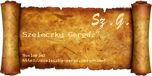 Szeleczky Gergő névjegykártya